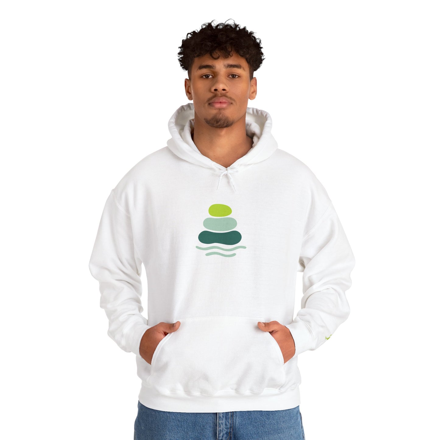 Serene Stacked Stones Hoodie, Unisex Sweatshirt for Mindfulness, Cozy Layer for Relaxation, Gift for Yoga Lovers, Perfect for Meditation