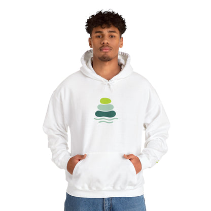 Serene Stacked Stones Hoodie, Unisex Sweatshirt for Mindfulness, Cozy Layer for Relaxation, Gift for Yoga Lovers, Perfect for Meditation