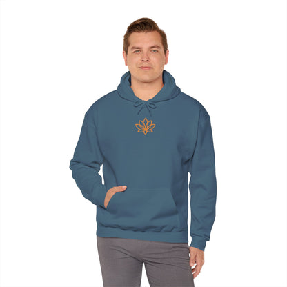 Serene Adventure Hoodie with Lotus Design, Eco-Friendly Sweatshirt for Outdoors, Yoga, Surfing, Beach Days, Mindfulness, Gift for Her, Gift for Him, Kayak Sweatshirt, Outdoor Designs
