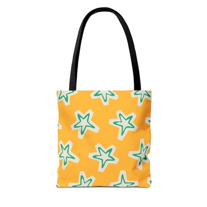 Starry Yellow Tote Bag | Stylish Grocery Tote, Eco-Friendly Bag, Beach Bag, Weekend Getaway, Custom Design