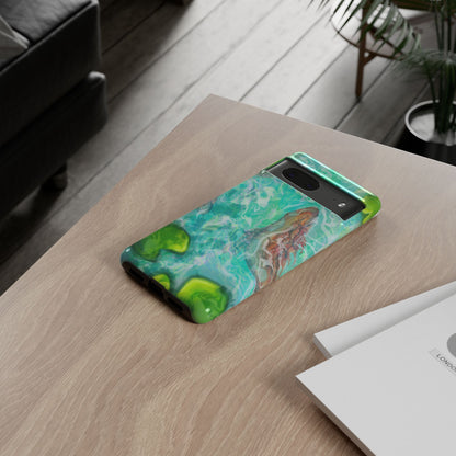 Watercolor Phone Case, Nature Lover Gift, Tough Phone Cover, Phone Accessory, Unique Design for Spring/Summer, Lily Pad, Fish Pond