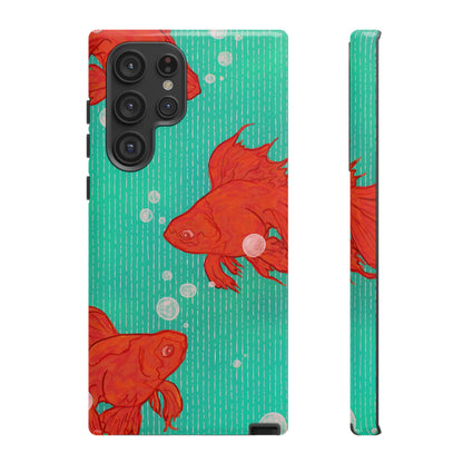 Vibrant Goldfish Phone Case, Colorful iPhone Cover, Ocean Vibe Accessory, Unique Gift for Fish Lovers, Cute Phone Cases