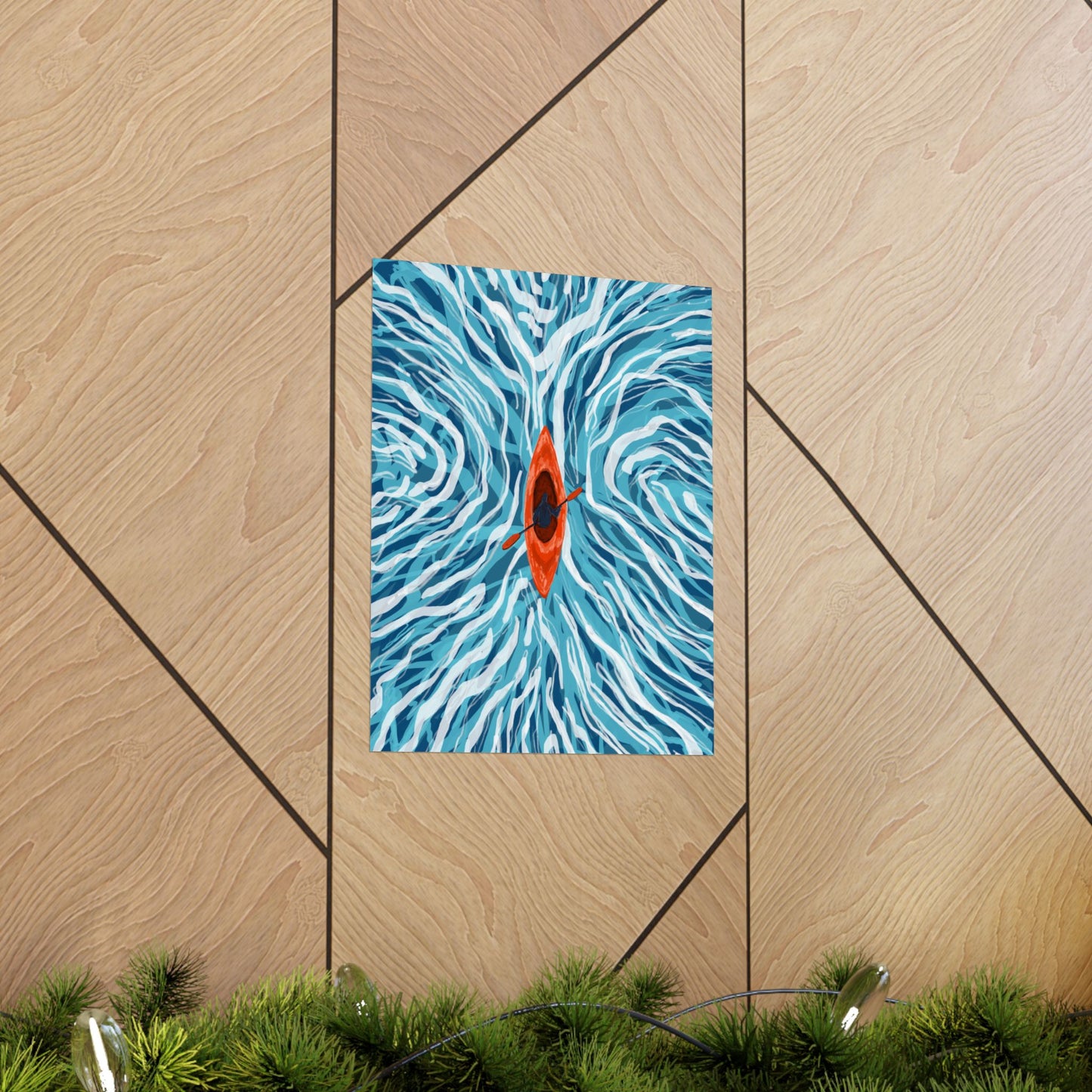 Vibrant Kayaking Poster Print, Adventure Wall Art, Calm Waters Decor, Gift for Outdoor Lovers, Home Office Accent