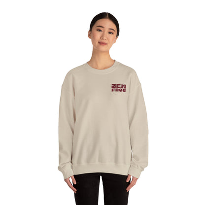 Zen Frog Unisex Crewneck Sweatshirt, Cozy Casual Wear, Perfect for Relaxation, Gifts for Nature Lovers, Spring Fashion