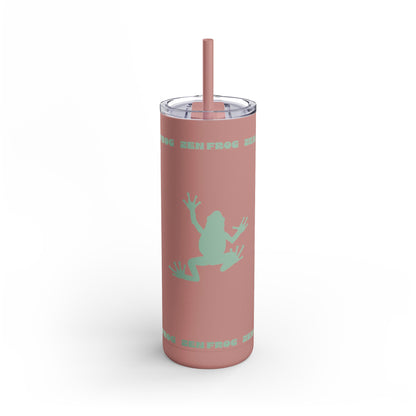 Zen Frog Skinny Tumbler, 20oz - Unique Drinkware for Nature Lovers, Eco-friendly Gift, Travel Cup, Summer Hydration, Stylish Reusable Cup
