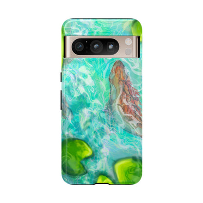 Watercolor Phone Case, Nature Lover Gift, Tough Phone Cover, Phone Accessory, Unique Design for Spring/Summer, Lily Pad, Fish Pond