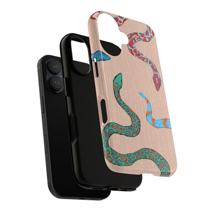 Colorful Snake Phone Case, Tough Phone Case, Unique Phone Cover, Animal Print Case, Gifts for Her, Trendy Accessories