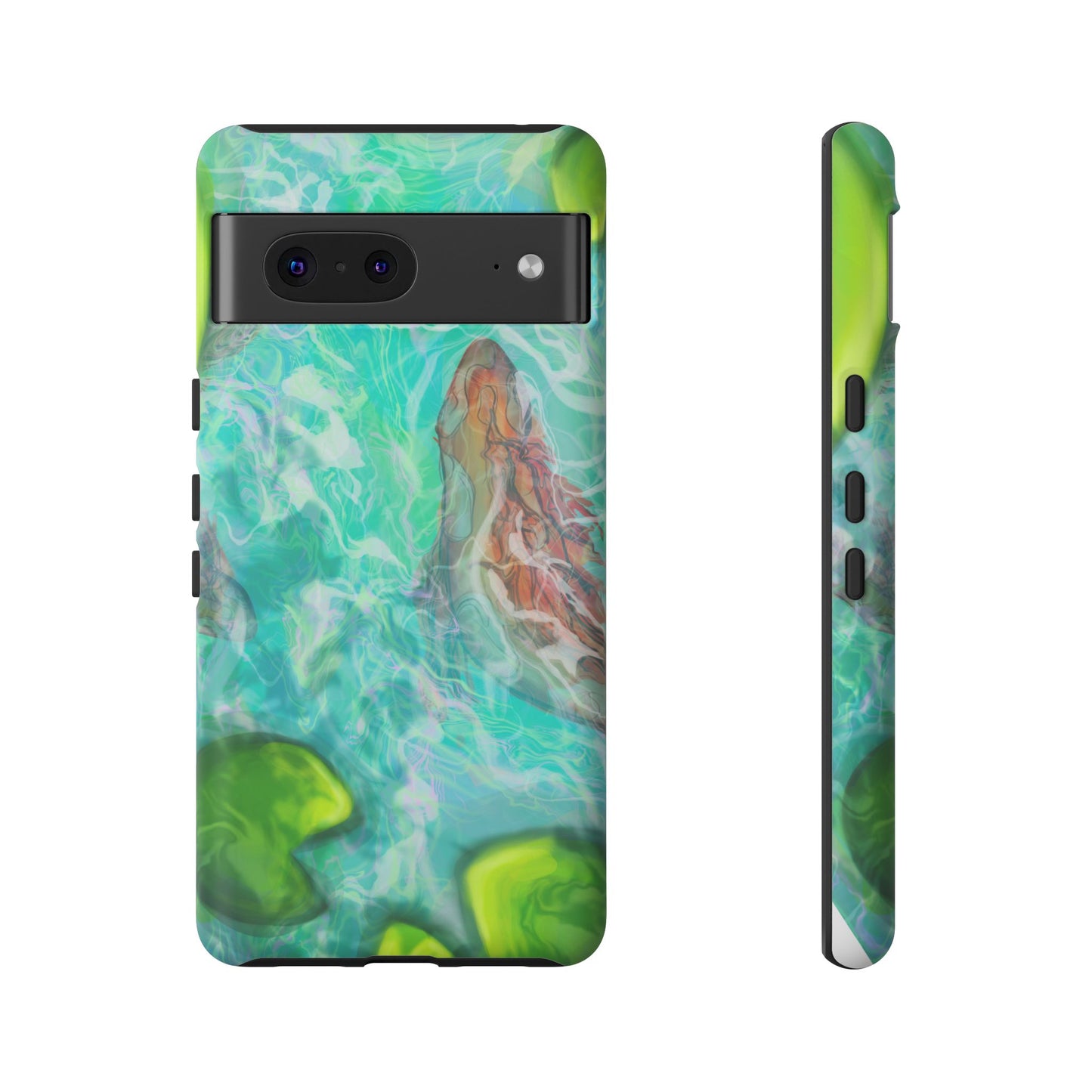 Watercolor Phone Case, Nature Lover Gift, Tough Phone Cover, Phone Accessory, Unique Design for Spring/Summer, Lily Pad, Fish Pond