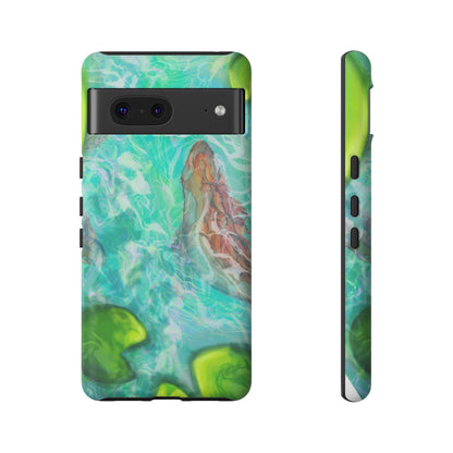 Watercolor Phone Case, Nature Lover Gift, Tough Phone Cover, Phone Accessory, Unique Design for Spring/Summer, Lily Pad, Fish Pond