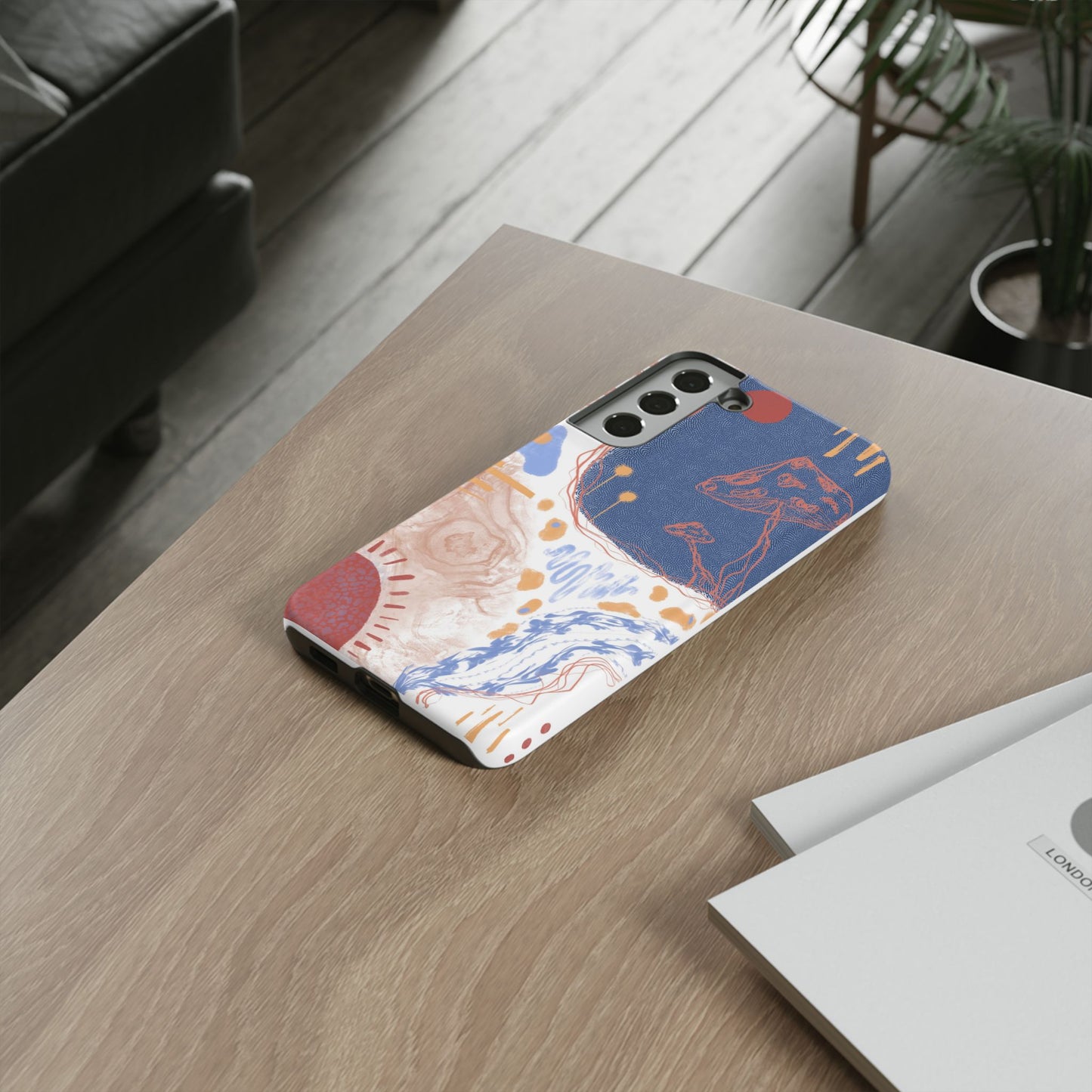 Artistic Phone Case with Abstract Design, Tough Phone Case, Unique Gift, Trendy Accessories, Modern Art Case, Stylish Tech Gear