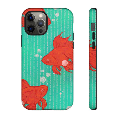 Vibrant Goldfish Phone Case, Colorful iPhone Cover, Ocean Vibe Accessory, Unique Gift for Fish Lovers, Cute Phone Cases