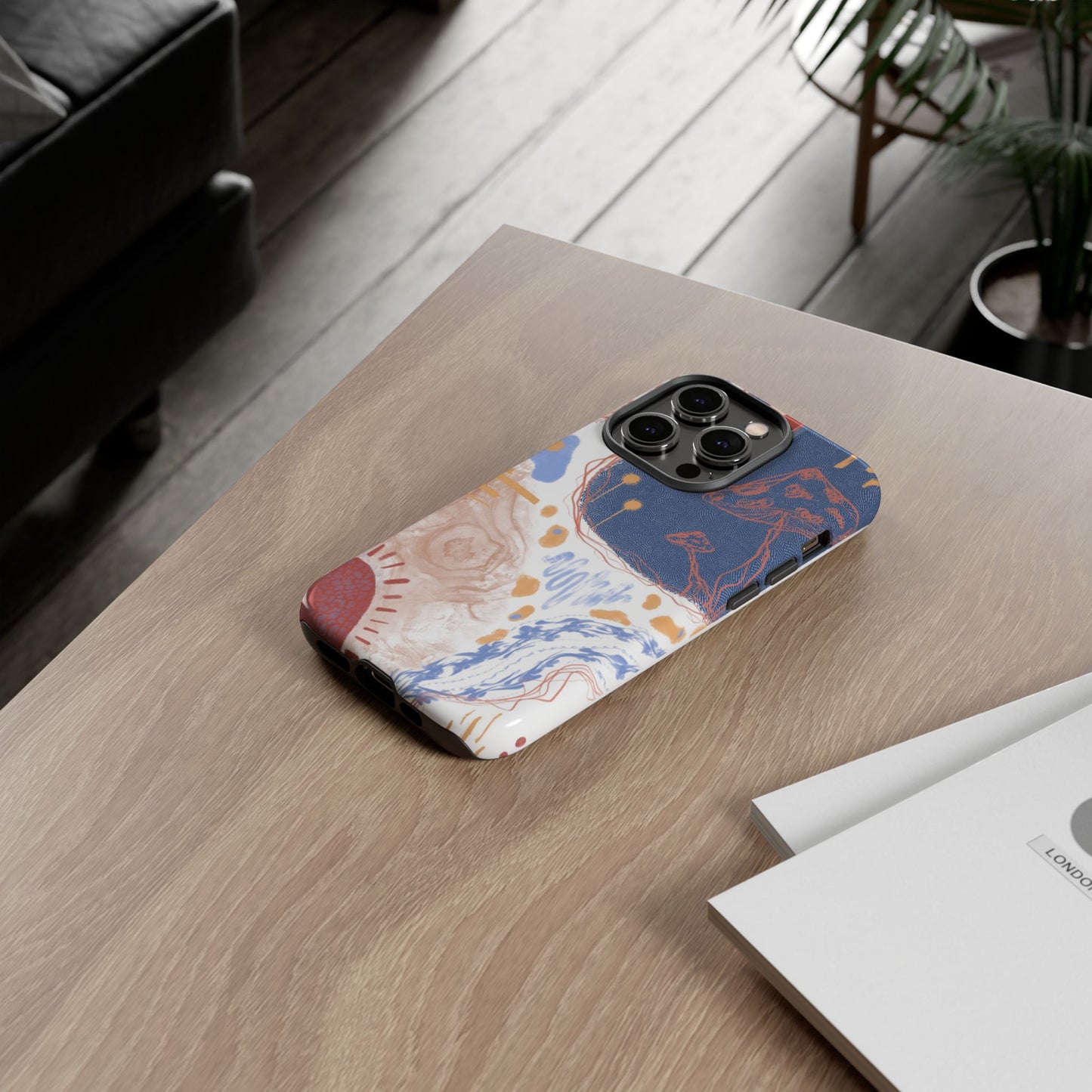 Artistic Phone Case with Abstract Design, Tough Phone Case, Unique Gift, Trendy Accessories, Modern Art Case, Stylish Tech Gear