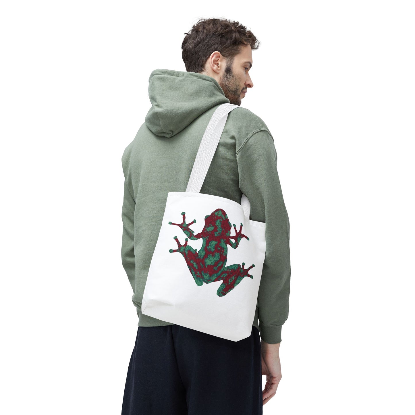 Frog Art Tote Bag, Eco-Friendly Shopping Bag, Nature Lover Gift, Stylish Reusable Tote, Unique Animal Print Purse
