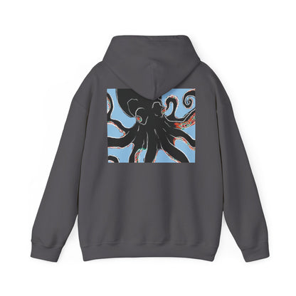 Zen Frog Octopus Unisex Heavy Blend Hooded Sweatshirt, Cozy Graphic Hoodie, Gift for Ocean Lovers, Unique Casual Wear, Relaxed Style
