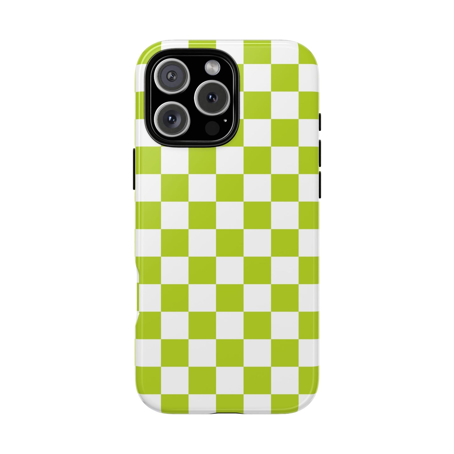 Lively Checker Pattern Phone Case | Tough Cases, Green Checkered Design, Unique Cell Phone Cover, Trendy Accessory, Gift Idea