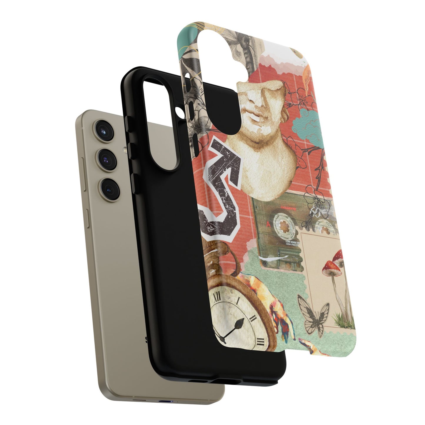 Artistic iPhone Case, Tough Cases with Vintage Design, Unique Phone Cover, Gift for Art Lovers, Protective Case for All Occasions, Vintage Collage Art