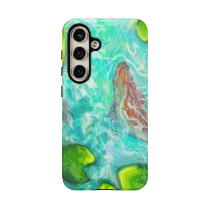 Watercolor Phone Case, Nature Lover Gift, Tough Phone Cover, Phone Accessory, Unique Design for Spring/Summer, Lily Pad, Fish Pond