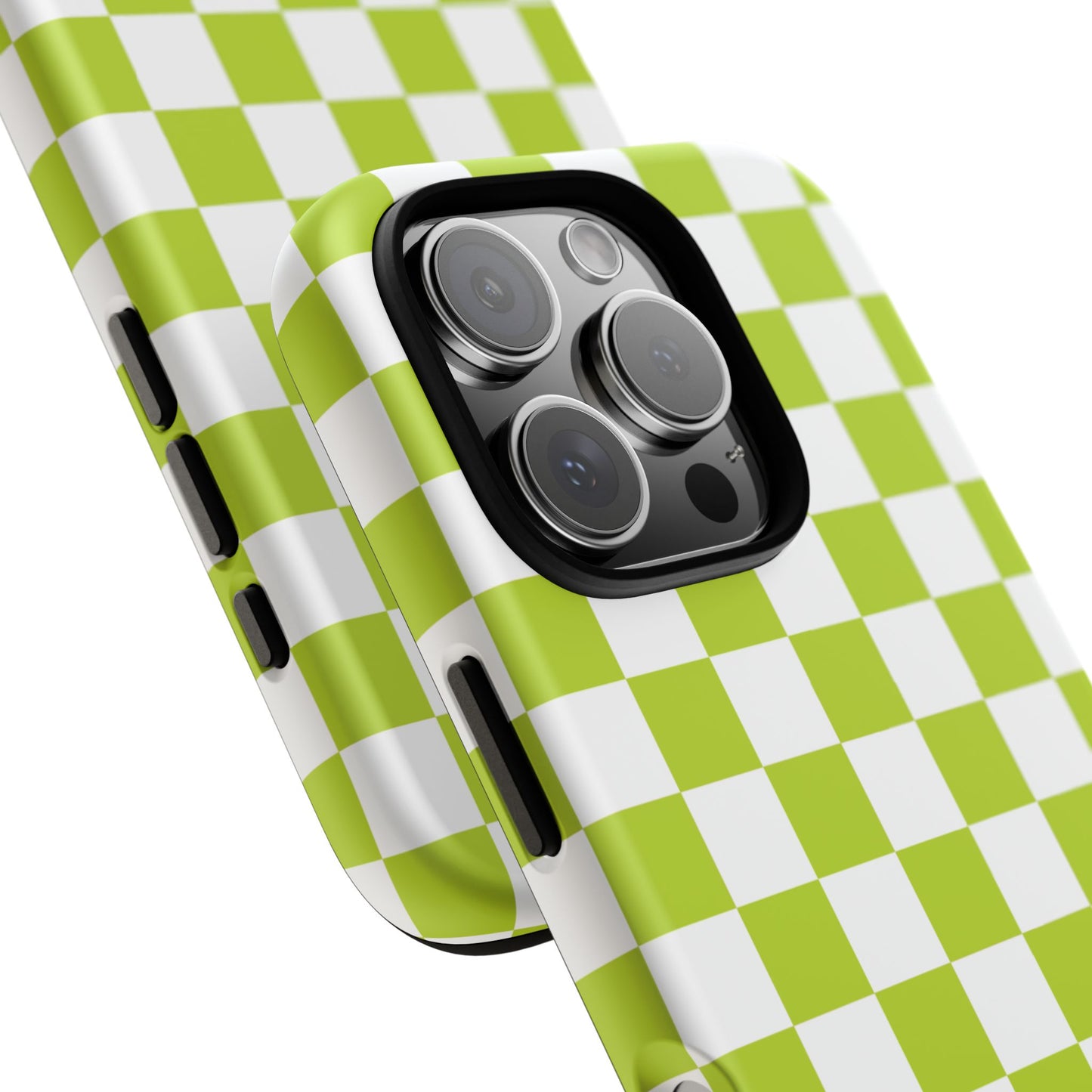 Lively Checker Pattern Phone Case | Tough Cases, Green Checkered Design, Unique Cell Phone Cover, Trendy Accessory, Gift Idea