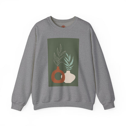 Botanical Minimalist Crewneck Sweatshirt, Cozy Unisex Pullover, Nature-Inspired Gift, Fall Fashion, Comfortable Layering Piece
