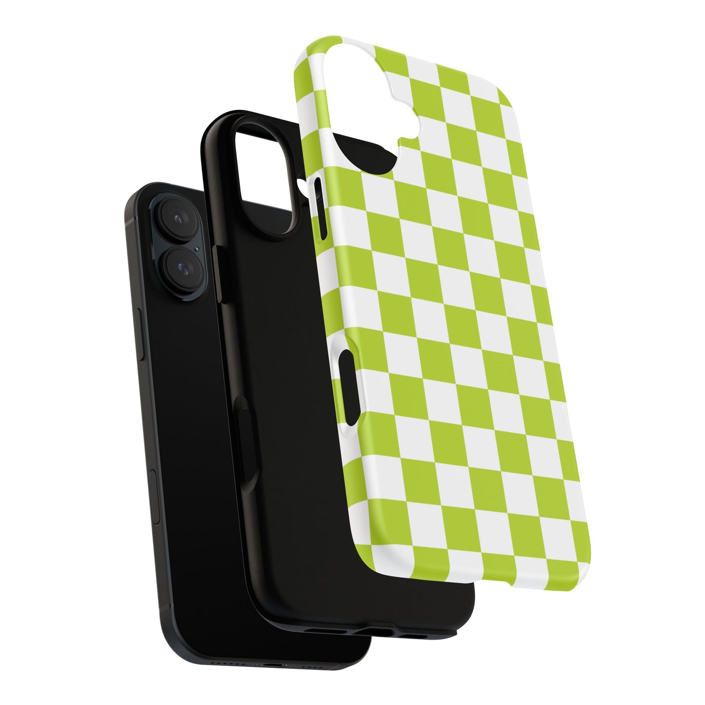 Lively Checker Pattern Phone Case | Tough Cases, Green Checkered Design, Unique Cell Phone Cover, Trendy Accessory, Gift Idea
