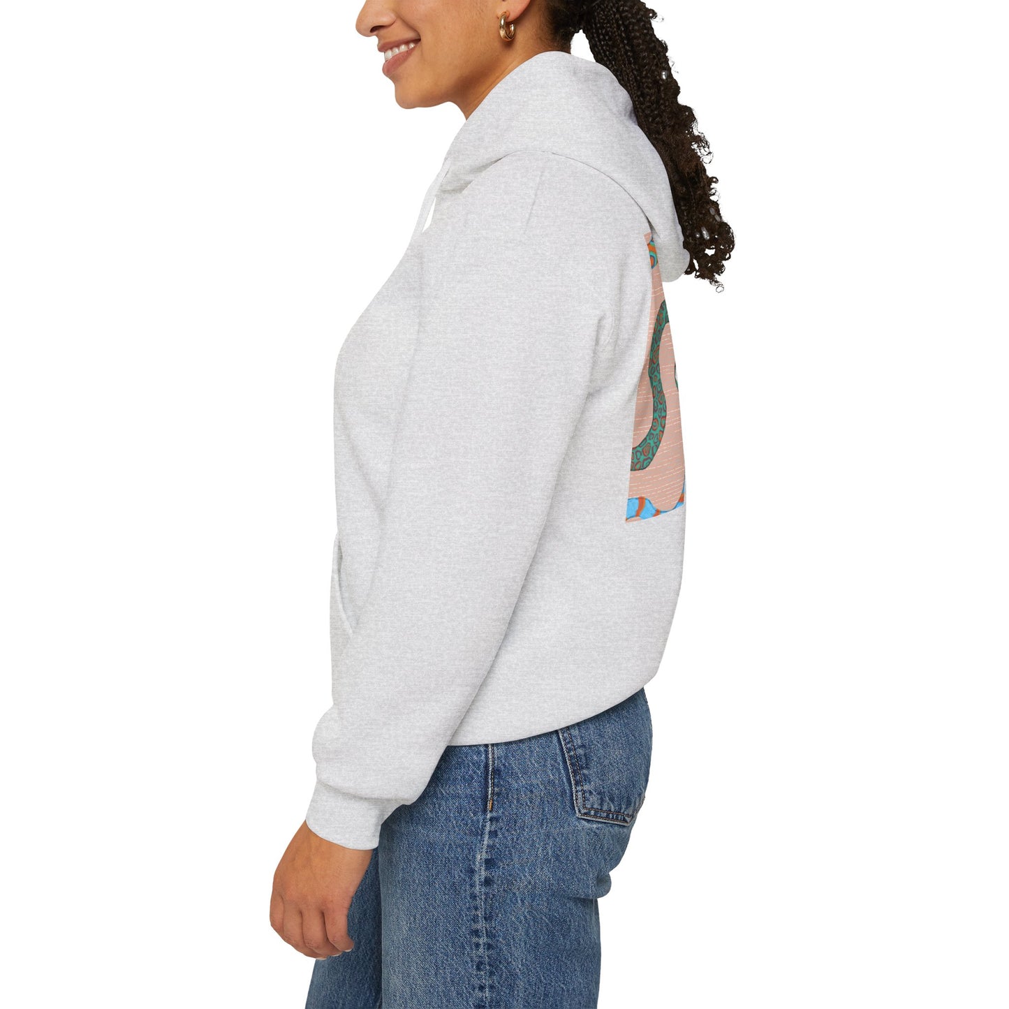 Vibrant Unisex Hoodie with Zen Frog and Snake Design, Cool Gift for Nature Lovers, Casual Wear for All Occasions, Gift for Her, Cool Hoodies