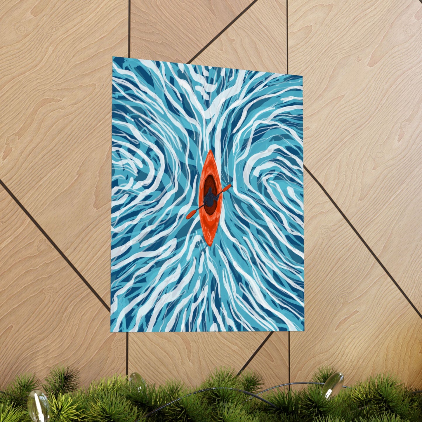 Vibrant Kayaking Poster Print, Adventure Wall Art, Calm Waters Decor, Gift for Outdoor Lovers, Home Office Accent