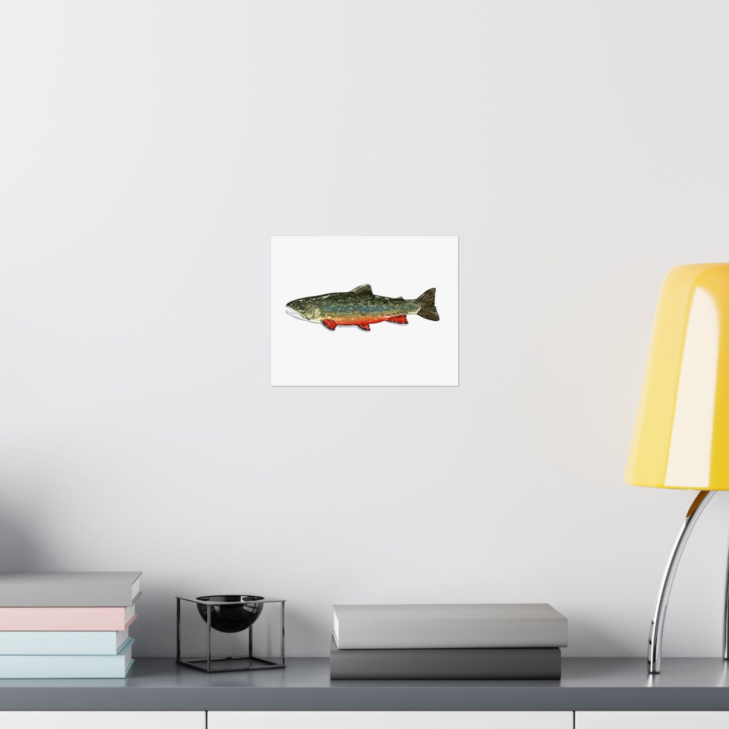 Trout Fishing Matte Horizontal Poster, Rustic Wall Art, Nature Lover Gift, Fishing Decor, Farmhouse Wall Decor