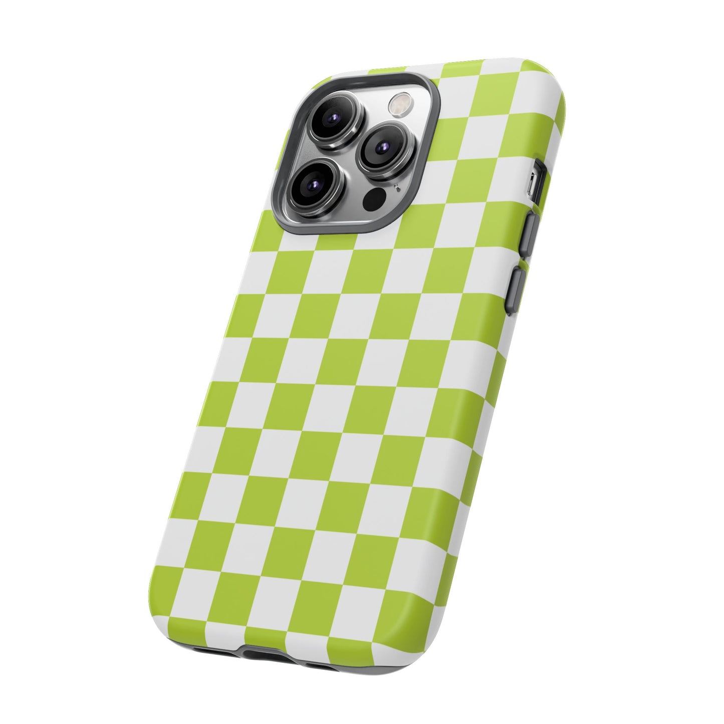 Lively Checker Pattern Phone Case | Tough Cases, Green Checkered Design, Unique Cell Phone Cover, Trendy Accessory, Gift Idea