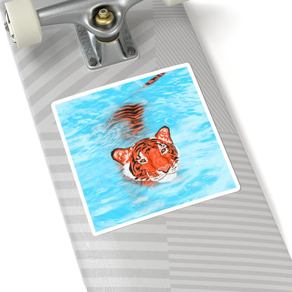 Vibrant Tiger Kiss-Cut Stickers - Wild Animal Art, Laptop Decals, Jungle Decor, Gift for Nature Lovers, Party Favors