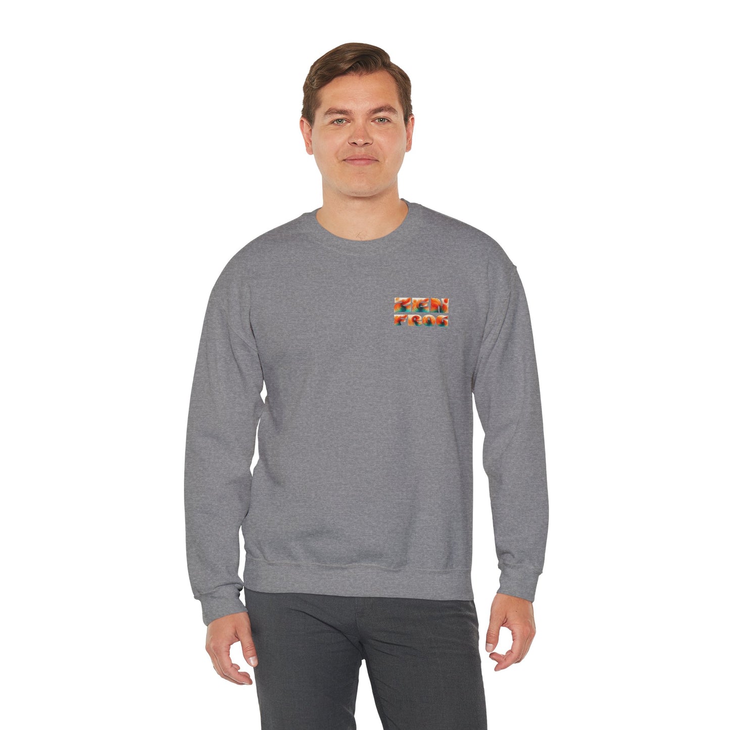 Funky Fish Crewneck Sweatshirt - Zen Frog Cozy & Calm Vibes for All, Perfect Gift for Nature Lovers, Relaxation, and Casual Wear