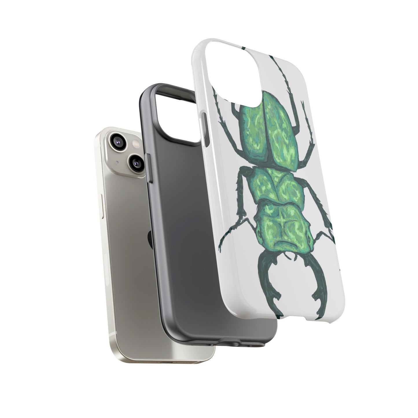 Green Beetle Phone Case - Tough Cases, Insect Lover Gift, Nature Lover Accessory, Unique Phone Cover, Eco-Friendly Design