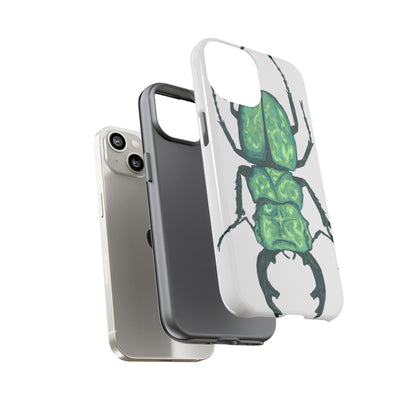 Green Beetle Phone Case - Tough Cases, Insect Lover Gift, Nature Lover Accessory, Unique Phone Cover, Eco-Friendly Design