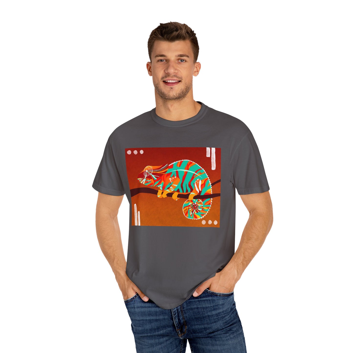 Vibrant Chameleon T-Shirt | Eco-friendly Fashion Tee, Unisex Graphic Tee, Animal Lover Shirt, Gift for Nature Enthusiasts