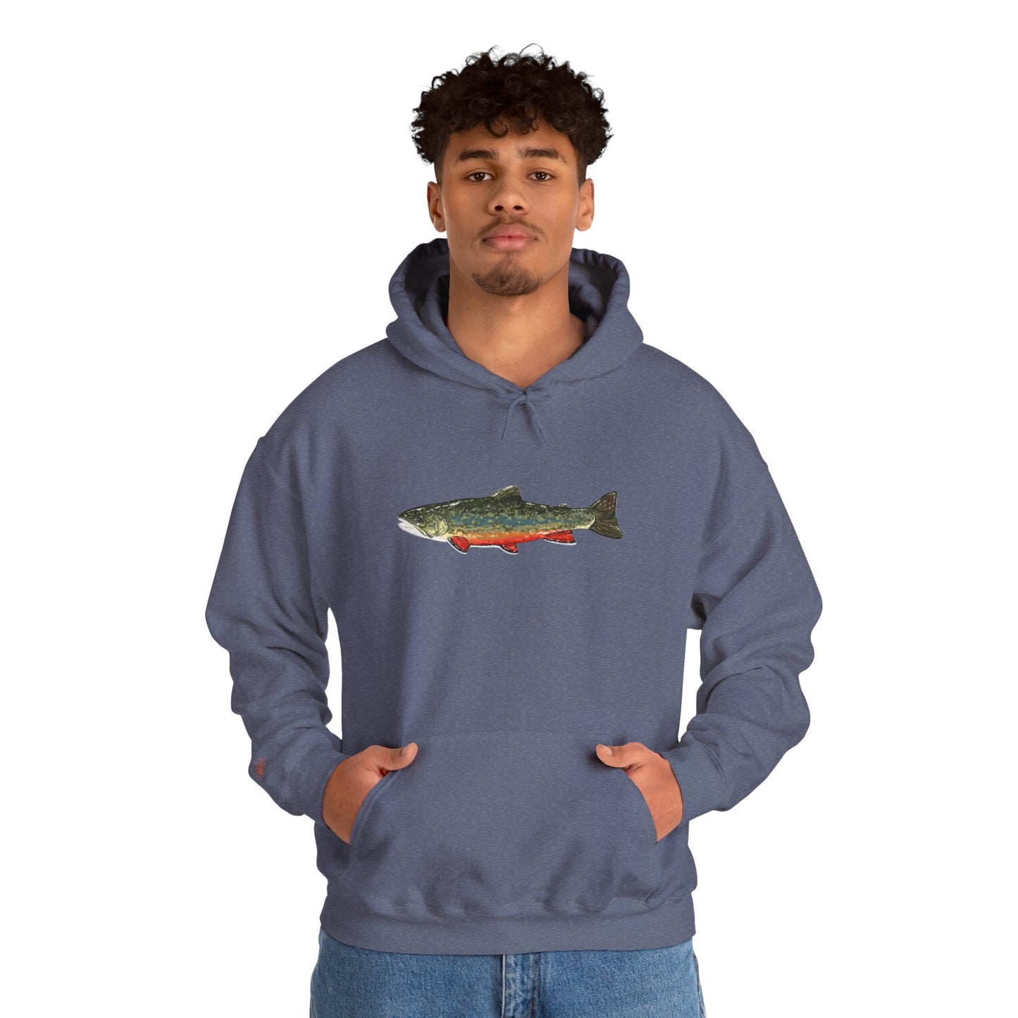Trout Design Heavy Blend Hoodie, Fishing Gift, Outdoor Apparel, Comfortable Sweatshirt, Unisex Hoodie, Casual Fishing Wear
