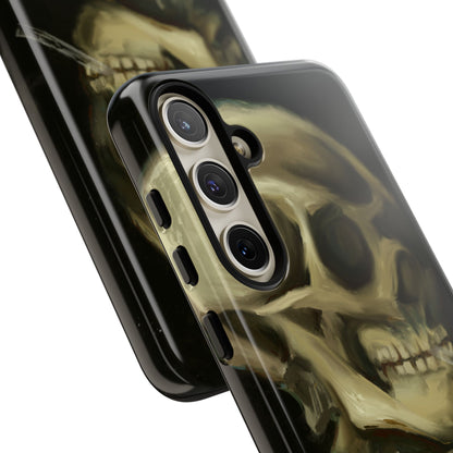 Skull Phone Case - Tough Cases, Macabre Style, Unique Accessories, Perfect for Halloween, Gothic Decor, Edgy Gift Idea | Van Gogh Reimagined, Abstract Twist on  Van Gogh's Skeleton with Burning Cigarette