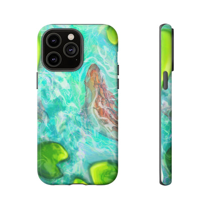 Watercolor Phone Case, Nature Lover Gift, Tough Phone Cover, Phone Accessory, Unique Design for Spring/Summer, Lily Pad, Fish Pond
