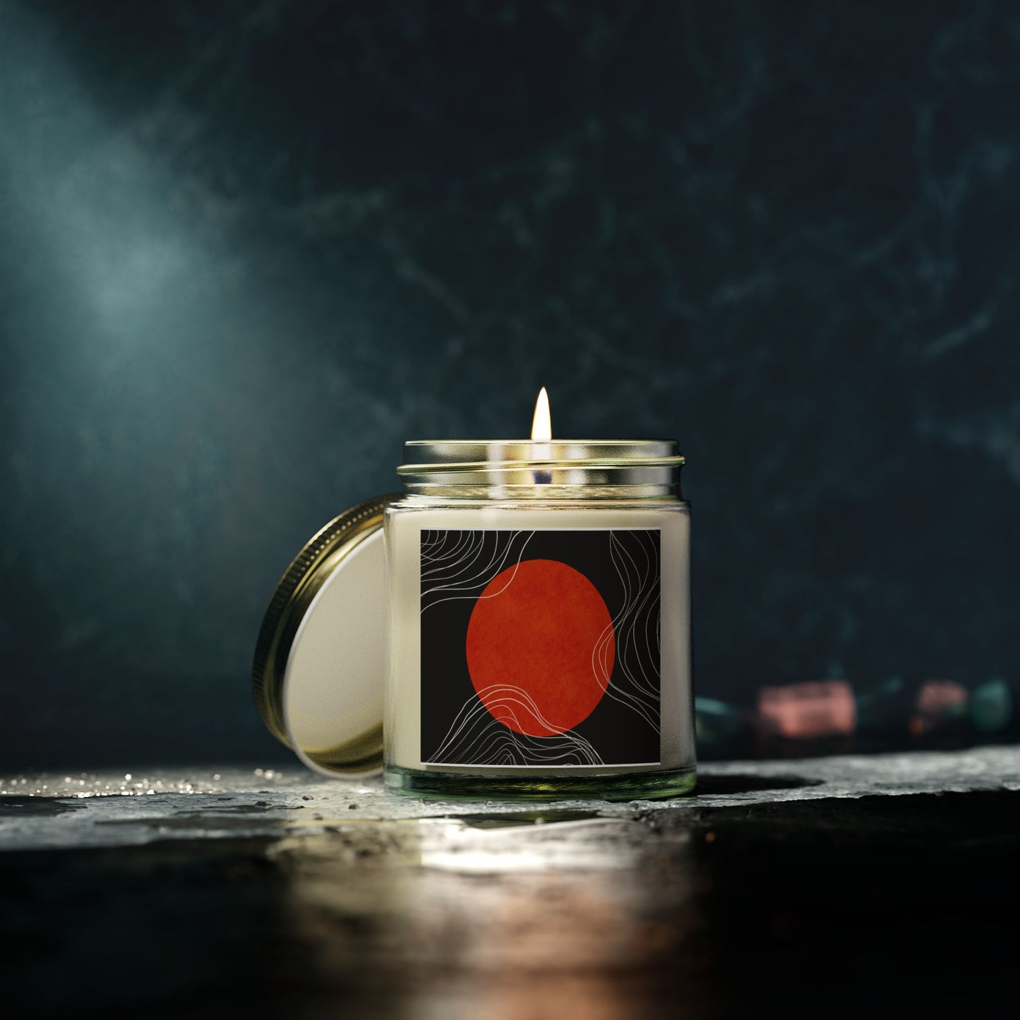 Artistic Scented Candle - Coconut Apricot Wax, Abstract Home Decor, Relaxation Gift, Aromatherapy, Modern Candle Holder