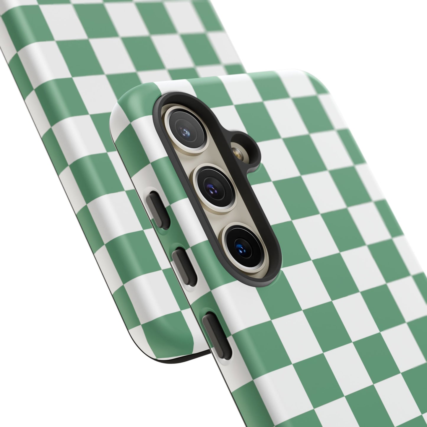 Stylish Phone Case - Green Checker Print, Trendy Phone Cover, Unique Gift, Modern Accessories, Eco-Friendly Case