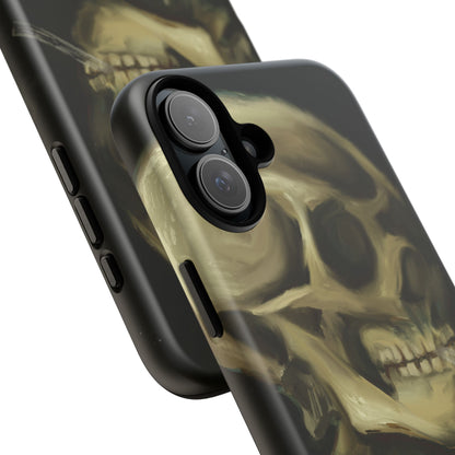 Skull Phone Case - Tough Cases, Macabre Style, Unique Accessories, Perfect for Halloween, Gothic Decor, Edgy Gift Idea | Van Gogh Reimagined, Abstract Twist on  Van Gogh's Skeleton with Burning Cigarette