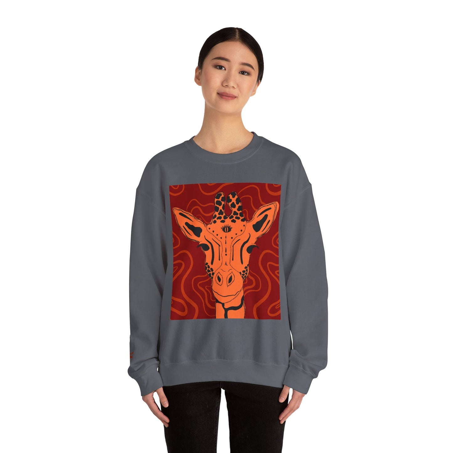 Giraffe Art Crewneck Sweatshirt, Cozy Giraffe Sweatshirt, Animal Lover Gift, Unique Sweatshirt for Friends, Cute Animal Apparel