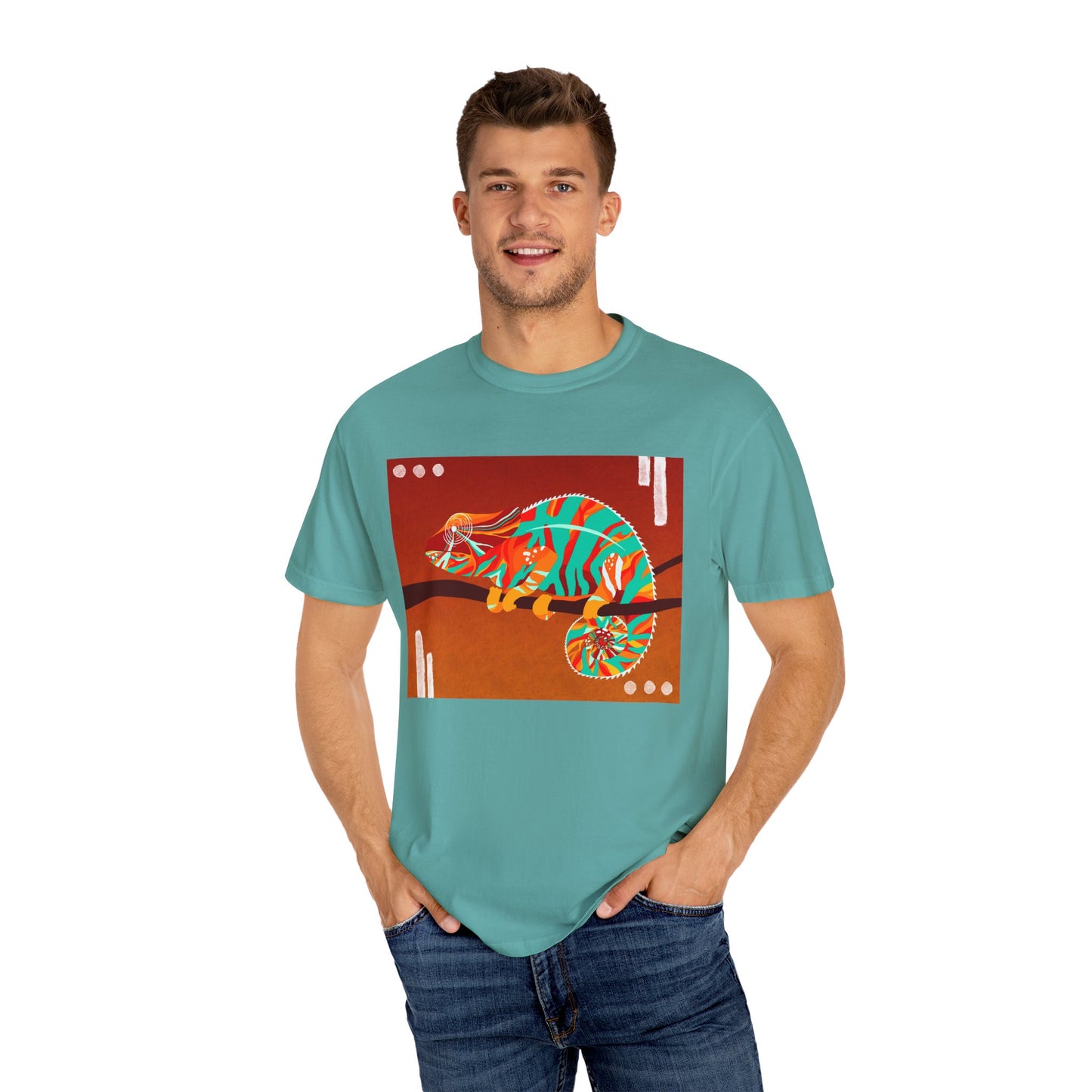 Vibrant Chameleon T-Shirt | Eco-friendly Fashion Tee, Unisex Graphic Tee, Animal Lover Shirt, Gift for Nature Enthusiasts