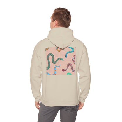 Vibrant Unisex Hoodie with Zen Frog and Snake Design, Cool Gift for Nature Lovers, Casual Wear for All Occasions, Gift for Her, Cool Hoodies