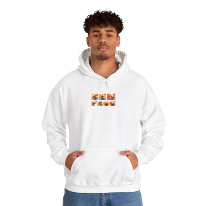 Zen Frog Hooded Sweatshirt - Cozy Unisex Hoodie, Casual Wear, Spring Fashion, Unique Gifts, Streetwear Style, Simple Moon Design, Gift for Him, Gift for Her