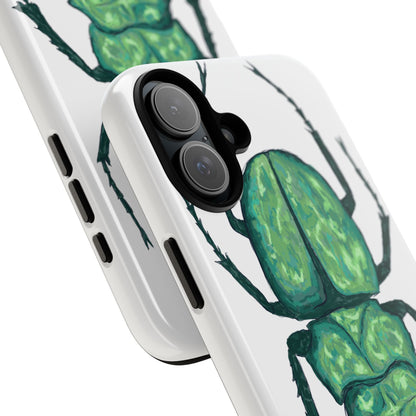 Green Beetle Phone Case - Tough Cases, Insect Lover Gift, Nature Lover Accessory, Unique Phone Cover, Eco-Friendly Design