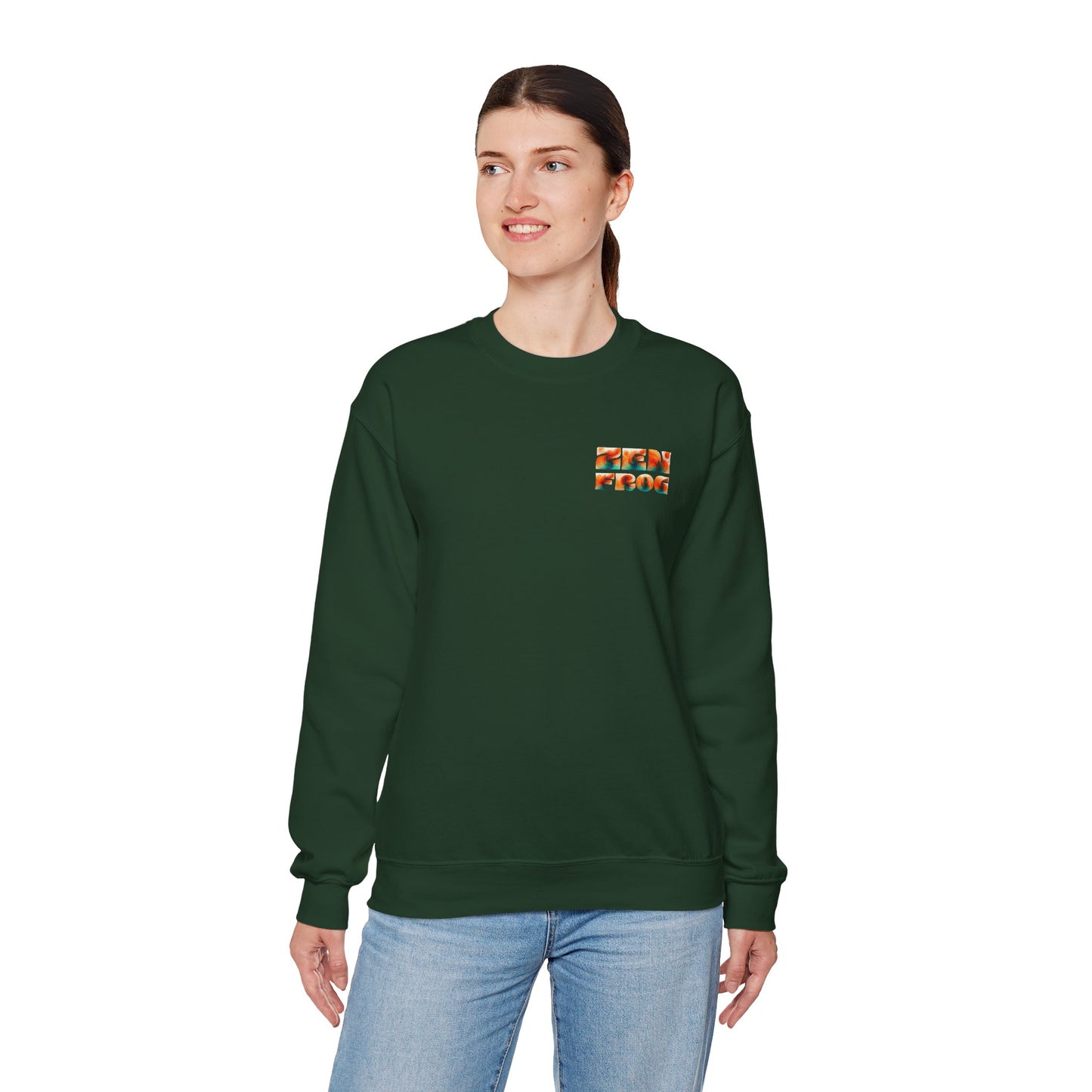 Funky Fish Crewneck Sweatshirt - Zen Frog Cozy & Calm Vibes for All, Perfect Gift for Nature Lovers, Relaxation, and Casual Wear