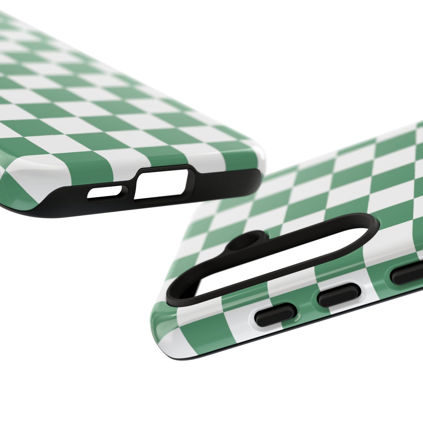 Stylish Phone Case - Green Checker Print, Trendy Phone Cover, Unique Gift, Modern Accessories, Eco-Friendly Case