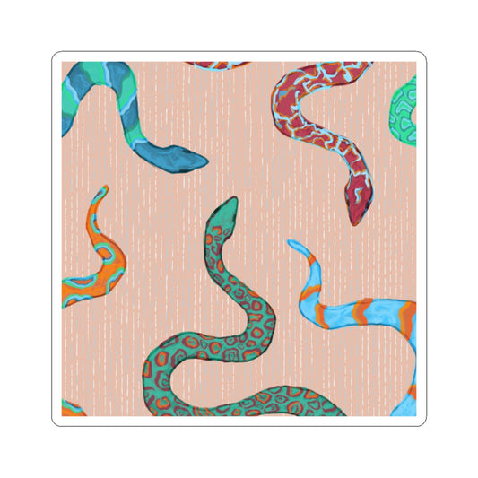Colorful Snake Kiss-Cut Stickers | Cute Reptile Decals for Laptops, Journals, Water Bottles, Gifts, Party Favors