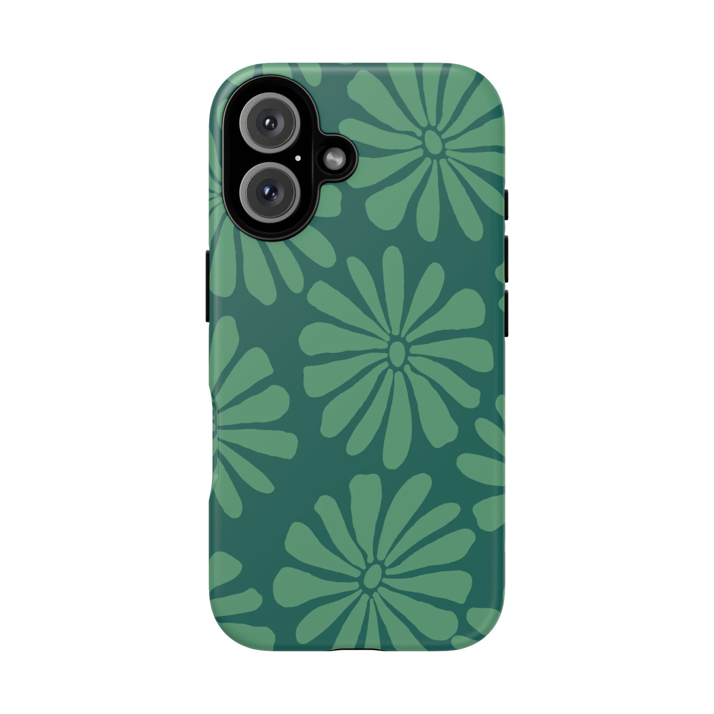 Stylish iPhone Case, Floral Phone Cover, Tough Phone Cases, Green Daisy Design, Unique Gift for Her, Spring Accessories