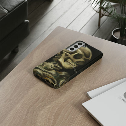 Skull Phone Case - Tough Cases, Macabre Style, Unique Accessories, Perfect for Halloween, Gothic Decor, Edgy Gift Idea | Van Gogh Reimagined, Abstract Twist on  Van Gogh's Skeleton with Burning Cigarette