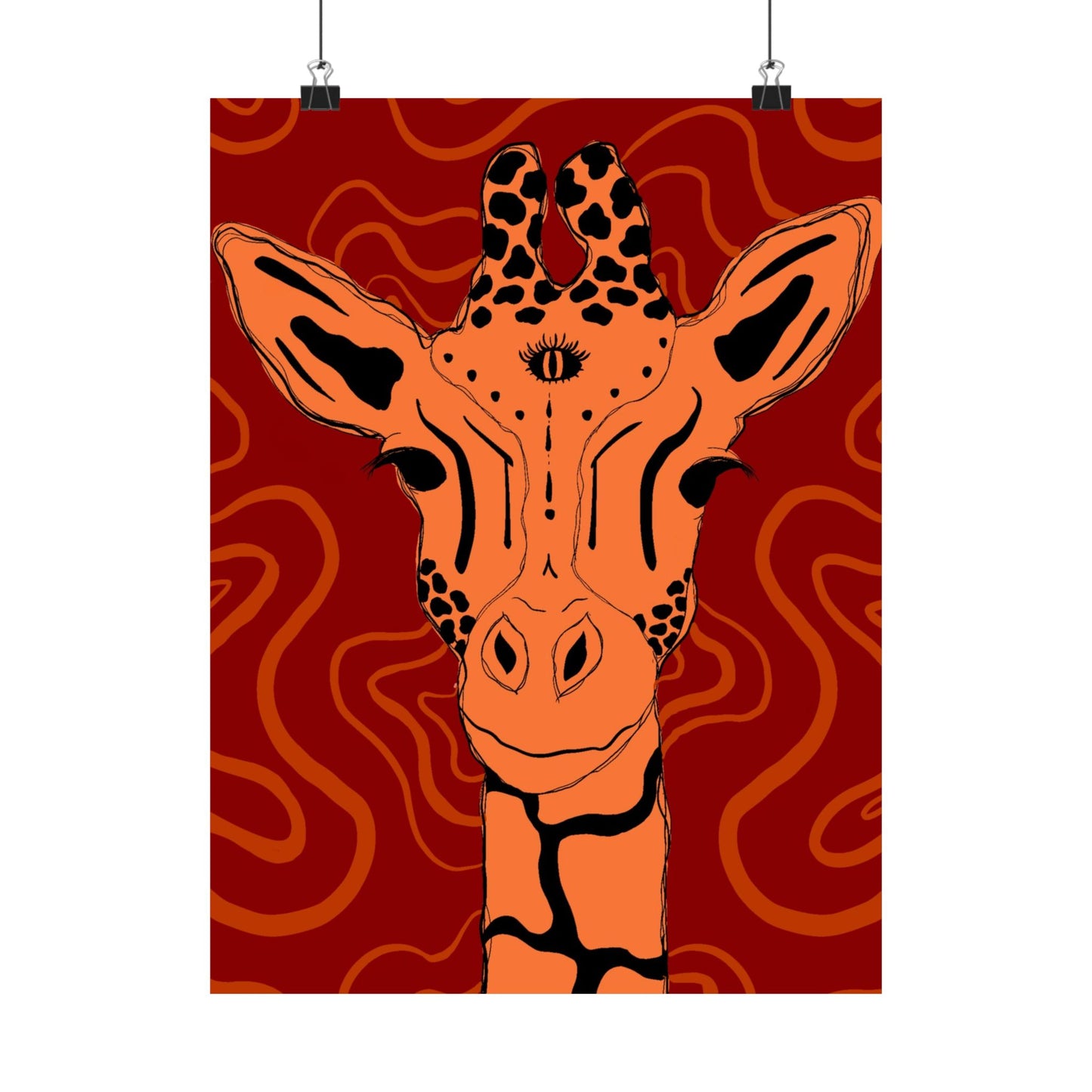 Artistic Giraffe Poster, Vibrant Animal Wall Art, Bohemian Home Decor, Unique Gift for Zoo Lovers, Wildlife Enthusiast Wall Print